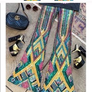 Multicolored sequin pants